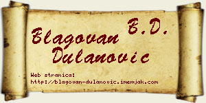 Blagovan Dulanović vizit kartica